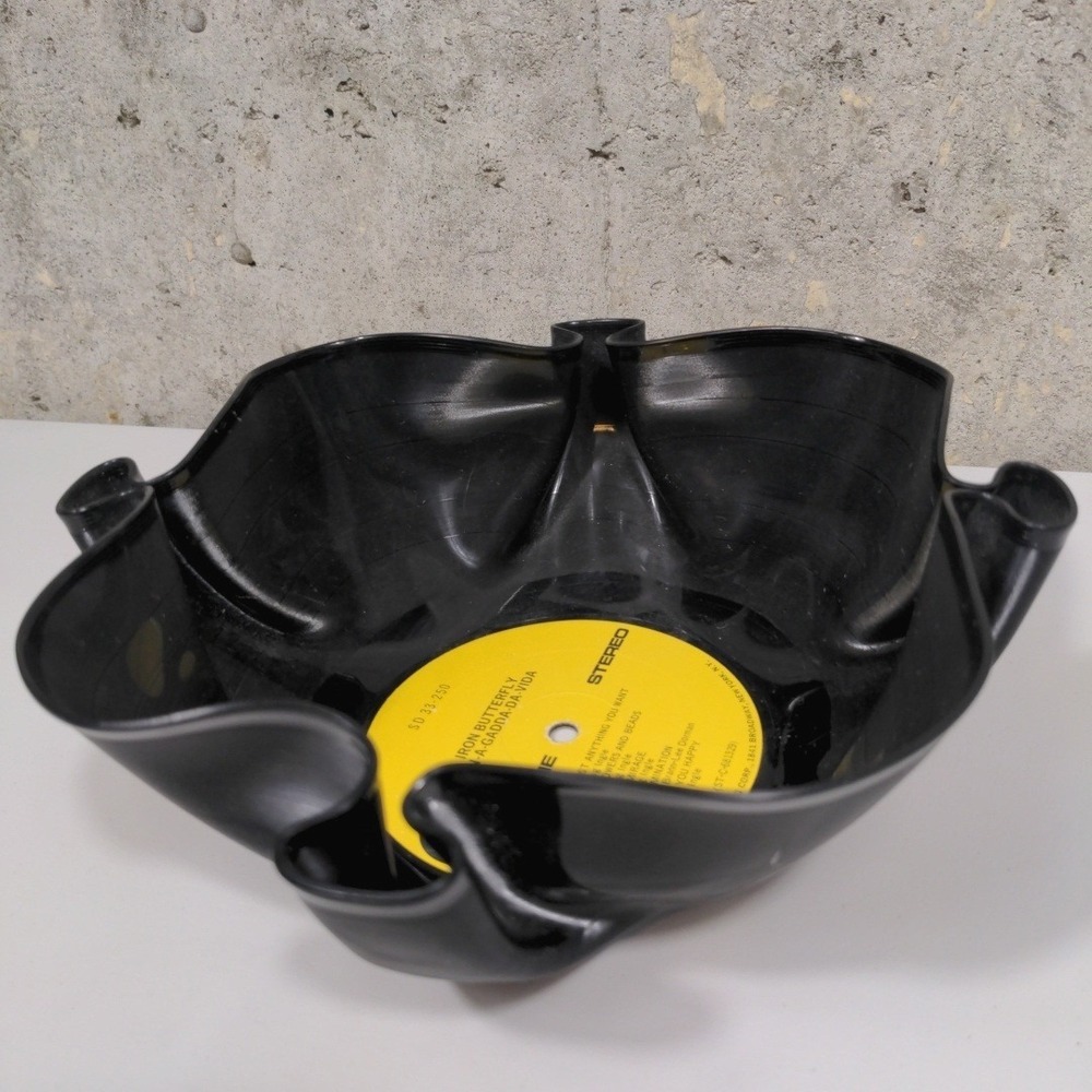 Iron Butterfly In-A-Gadda-Da-Vida Vinyl Record Bowl Vtg 1968 ATCO Upcycled Art